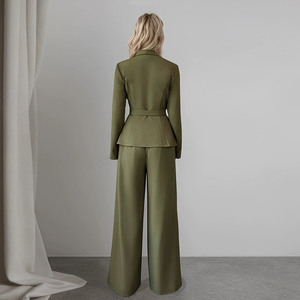 Traje de Dos Piezas Personalizable <span class=keywords><strong>para</strong></span> Mujer, Blazer Entallado con <span class=keywords><strong>Pantalones</strong></span> de Pierna Recta <span class=keywords><strong>para</strong></span> Eventos Profesionales y Nocturnos - Product Image 2