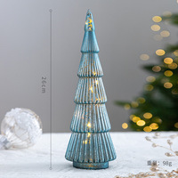 Décorations de Noël LED, ornements en verre cristal, lampe lumineuse pour arbre de Noël, lumières de nuit, décorations de Noël, lanternes en cristal