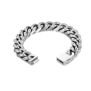 Bracelet en acier titane naturel avec perle gravée, tendance transfrontalière, marque DG Jewelry, chaîne cubaine à coupe stéréo <span class=keywords><strong>Lasha</strong></span>, hip-hop - Product Image 5