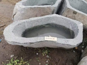 Naturale esterno e piatto all'interno di abbeveratoi di <span class=keywords><strong>pietra</strong></span> nera naturale - Product Image 5