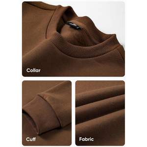 2025 hommes décontracté coton pull sweat manches longues col rond gris clair tailles jusqu'à 6XL Anti-rides Anti-rétrécissement caractéristiques - Product Image 1