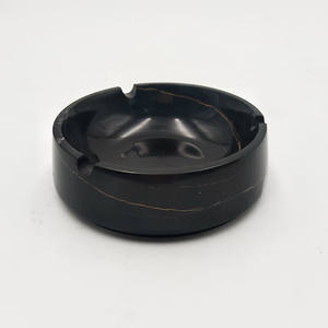 โลโก้ที่กำหนดเองสีดำหินอ่อนหินธรรมชาติซิการ์ที่เขี่ยบุหรี่ - Product Image 2