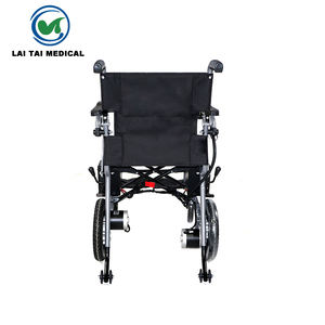 Sedia a rotelle portatile portatile pieghevole elettrica leggera e pieghevole in acciaio al carbonio - Product Image 3