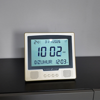 AL FATIHA Horloge de prière islamique musulmane avec affichage LCD des 5 heures de prière, horloge de bureau, calendrier Hijri numérique, horloge Azan