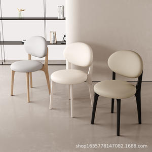 Silla de Comedor Moderna de Madera con Asiento Tapizado, Muebles para el Hogar y Restaurantes, Estilo Nórdico, Respaldo Cómodo - Product Image 3