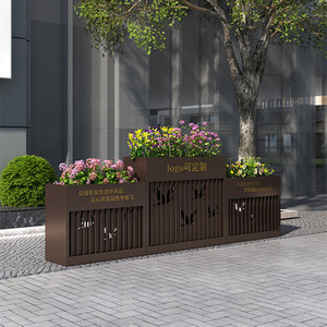 Arlau Outdoor Metal Rectangular flower box planters combination
