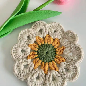 Petites fleurs sous-verres napperons Crochet coussins isolants à la main bricolage Table à manger sous-verres décoration de la maison - Product Image 5