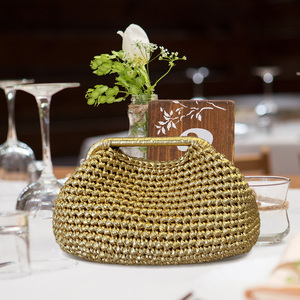 Handmade Metallic Texture <strong>Wedding</strong> Dinner Party Crochet <strong>Bags</strong> <strong>Clutch</strong> <strong>Bag</strong> Evening <strong>Bags</strong> <strong>for</strong> Women Luxury <strong>Wedding</strong> - Product Image 4