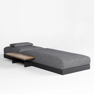 Ensemble <span class=keywords><strong>de</strong></span> meubles <span class=keywords><strong>de</strong></span> patio d'extérieur Chaises longues <span class=keywords><strong>de</strong></span> piscine en aluminium noir <span class=keywords><strong>Chaise</strong></span> <span class=keywords><strong>longue</strong></span> inclinable avec coussins pour bronzer - Product Image 2