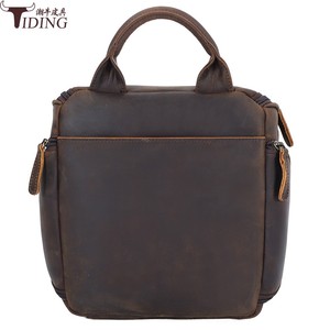 Tiding Genuine Leather <b>Toiletry</b> Bag Dark Brown Rectangle Portable Travel <b>Storage</b> With Hanging Function - Product Image 5