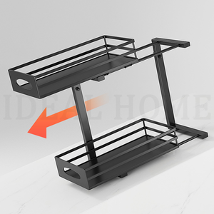 Adjustable Height Metal Pull Out Under <strong>Sink</strong> Organizers and <strong>Storage</strong> Shelves with Sliding Drawer, Under <strong>Sink</strong> <strong>Storage</strong> for Kitchen - Product Image 5