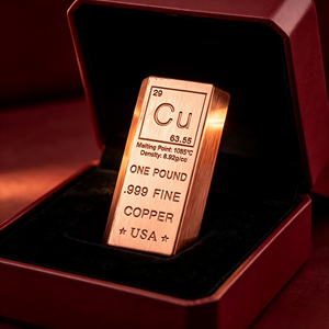 Copper Plaque One Pound .999 Fine Cu Periodic <b>Table</b> Rectangle Art Collectible USA Made Stamped Copper Bullion bar - Product Image 4