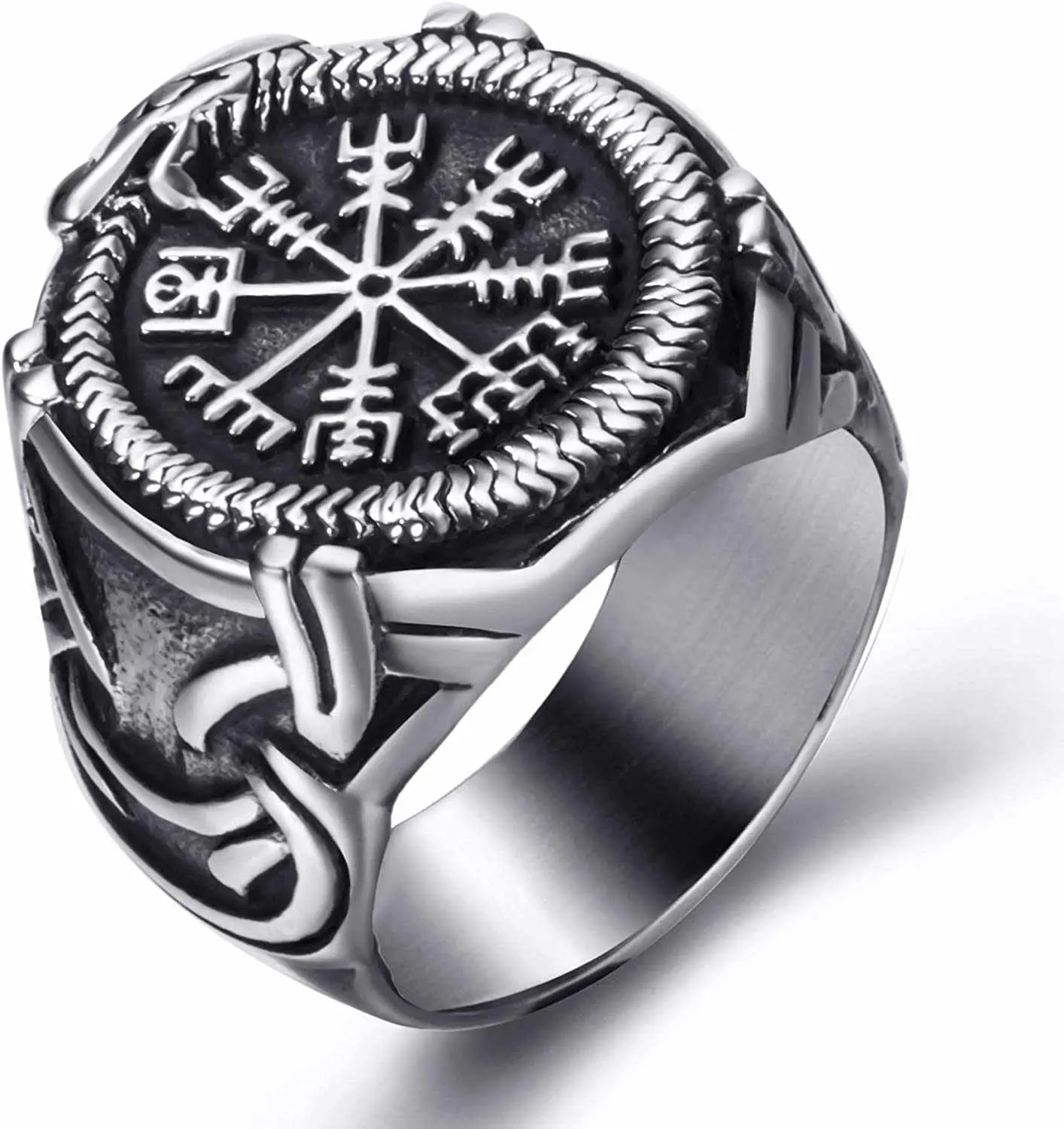 Viking Ringen Valknut Piraat Noorse Scandinavische Tekst Symbool Mannen Rvs Vintage Sieraden