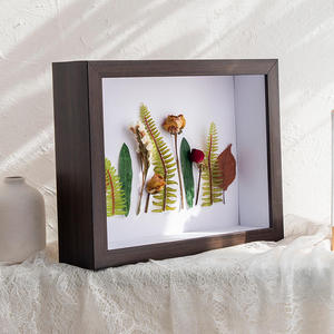 Wholesale 10" White <b>Black</b> 3D Wood <b>Frame</b> Shadow Box for Landscape Flower Animal & Portrait with <b>Frame</b> - Product Image 6