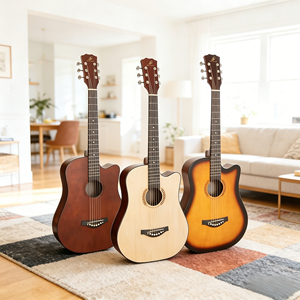 Chine <span class=keywords><strong>Guitare</strong></span> acoustique la moins chère à vendre <span class=keywords><strong>Guitare</strong></span> folk <span class=keywords><strong>Guitare</strong></span> étudiante 38 pouces Instruments de musique pour débutants - Product Image 1