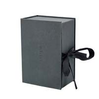 Boîte cadeau magnétique noire haut de gamme, écologique, personnalisée, avec finition mate et pelliculage UV, en carton rigide, pour bijoux et parfums
