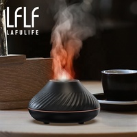 Humidificateur d'air à effet de flamme 130ml diffuseur d'huile essentielle d'aromathérapie avec humidificateur de flamme de feu de Simulation d'éclairage de couleur RVB