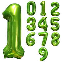 16 inch fruitgroene cijfer- en alfabetfolieballonnen, limoengroene digitale letter aluminium ballonnen voor verjaardagspartydecoratie
