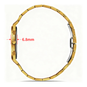 Montre HANNAH MARTIN, fabrication sur mesure, tendance, ultra-fine 6,8 mm, logo personnalisé, vente en gros, montre carrée décontractée, coffret cadeau pour homme. - Product Image 4