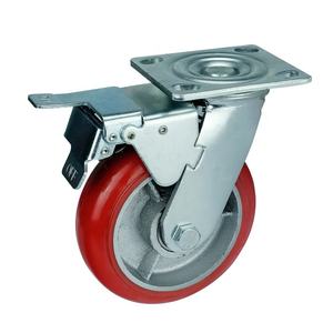 4 "5" 6 "<span class=keywords><strong>8</strong></span>" भारी ड्यूटी डाली लोहे के पु कैस्टर के साथ ट्रॉली पहियों को स्विस औद्योगिक अरंडी पहियों को <span class=keywords><strong>8</strong></span> इंच - Product Image 5