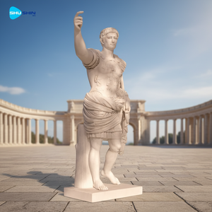 Скульптура римского императора Августа из Премиоры в натуральную величину, ручная работа, из мрамора, для декора вилл и садов на открытом воздухе - Product Image 4