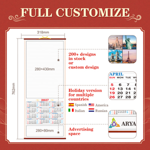 Calendario de Papel Exquisito 2027, Calendario de Ratán, Reloj de Papel Creativo con Diseño de Cortina, Venta Caliente, Fabricantes, Venta al por Mayor - Product Image 2