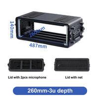 Prix de gros usine Choc Mount 2U 3U 4U 6U Rack Case Moulé par soufflage PE Matériau Flight Case avec roues de roulement