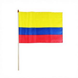 Bandera de Mano de Colombia 12X18 con Logotipo Personalizado, Impresión Serigráfica para Seguros de Automóviles, Educación, 480 Piezas, 40DZ/CS - Product Image 1