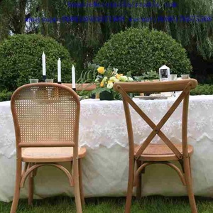 Alquiler de madera blanco antiguo de mimbre de rejilla sillas de comedor Baquet - Product Image 4