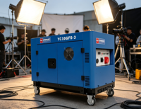 Groupe électrogène diesel silencieux 0 kW, 11 kW max, moteur V-Twin 997 cm³ YC10GFS-3, portable, AVR, grand réservoir 25 L, 230 V 400 V 50 Hz