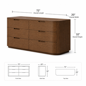 <span class=keywords><strong>Commode</strong></span> moderne <span class=keywords><strong>de</strong></span> luxe en <span class=keywords><strong>noyer</strong></span> courbé à 6 tiroirs avec poignées encastrées pour chambre principale ou projet <span class=keywords><strong>de</strong></span> villa - Product Image 5