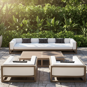 Conjunto de Sofás para Exteriores para Todas las Estaciones |   Sofá de Patio con Protección UV y Mesa con Brasero para Noches Frescas - Product Image 1