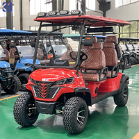 Voiturette de golf électrique 4+2 places avec batterie au lithium, tout-terrain, pour la chasse, buggy de golf de luxe