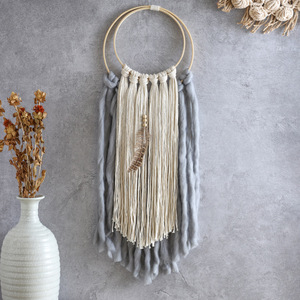 <span class=keywords><strong>Attrape</strong></span>-rêves en plumes de style ange, 20x55cm, 3 couleurs, artisanat populaire fait à la main, kit d'<span class=keywords><strong>attrape</strong></span>-rêves - Product Image 5