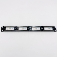 Terlaris Panel Patch logam 1U 19 inci 24 Port Cat6 UTP RJ45 untuk kabinet jaringan