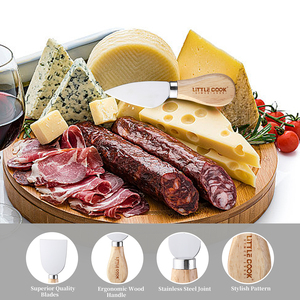 4 pezzi Design moderno Mini acciaio inox coltello per formaggio con manico in legno per la crema di salumi - Product Image 3