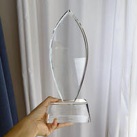 MH-J0165 de plaque de trophée en verre en forme de flamme vierge en gros