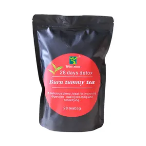 Teh herbal 28 hari, teh herbal detoks pembakar perut, ramuan kurus, teh detoks organik untuk pelangsing
