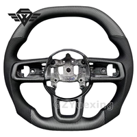 Volante de fibra de carbono para agarre de cuero perforado Jeep Compatible con modelos Wrangler Grand Cherokee