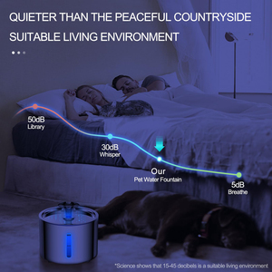 84oz/2.5L tự động tắt nguồn dẫn ánh sáng mèo con chó nước quả tự động vật nuôi đài phun nước không trượt mat vật nuôi Bát ăn thép không gỉ - Product Image 3