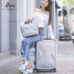 Valise trolley texturée à effet diamant, 20 pouces, légère, avec serrure, unisexe, pour voyage - Product Image 4