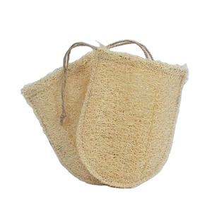 Sac à savon en loofah naturel, forme ovale moderne, outil de massage exfoliant pour le bain, brosse en maille protectrice pour le soin du corps - Product Image 1