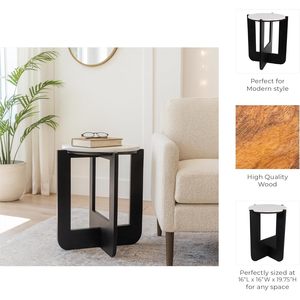 Tavolino moderno con piano in marmo e base a croce per l'arredamento di soggiorno o camera da letto - Product Image 5