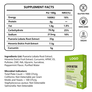 Fabricant de films minces à dissoudre oralement pour la détoxification et la purification du foie, avec logo personnalisé, ingrédients naturels et silymarine pour la protection hépatique - Product Image 2
