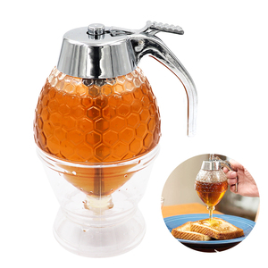 200ML Honeycomb <strong>Honey</strong> Jar No Drip Syrup <strong>Dispenser</strong> Pump Plastic <strong>Honey</strong> <strong>Dispenser</strong> With Stand - Product Image 2