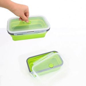 Boîte à lunch pliable sans BPA pour micro-ondes, boîte à bento mignonne pour le stockage des aliments, en silicone pour enfants, adultes - Product Image 4
