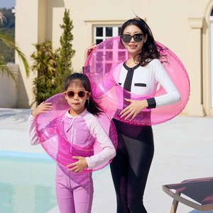 Anneau de natation transparent 3 couleurs Anneau de natation fluorescent gonflable <span class=keywords><strong>Pas</strong></span> <span class=keywords><strong>cher</strong></span> Flotteur de piscine <span class=keywords><strong>Tube</strong></span> de bain coloré pour enfants Beach Pool Party - Product Image 2