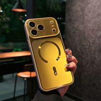 Coque de téléphone magnétique mate AG à grande fenêtre en PC et TPU avec protection d'objectif d'appareil photo intégrée pour iPhone 17 Pro Max