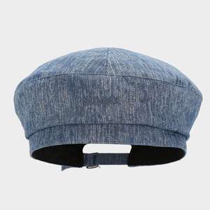 Korean Version Fashion Embroidered Letter Denim <b>Painter</b> Hat Autumn Women Lady Beret Hat - Product Image 4