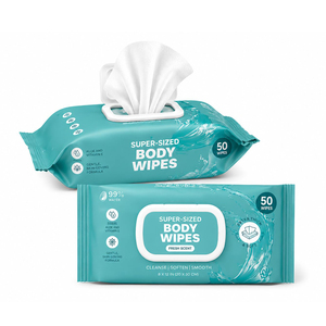 Lingettes corporelles OEM sous marque privée, lingettes humides rafraîchissantes pour le nettoyage des mains, du visage et du corps, idéales pour la salle de sport et la douche, en rouleau - Product Image 1